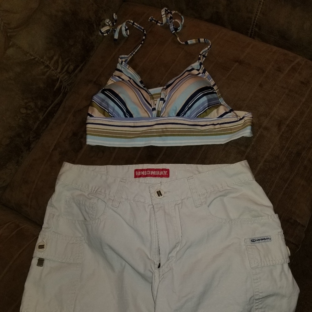Cargo shorts w/ free L.e.i bikini top
